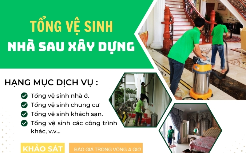 Dịch vụ vệ sinh nhà ở sau xây dựng HOMECLEAN